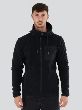 Fundango Nestor Fleece Jacket herren fleecepullover Schwarz 1