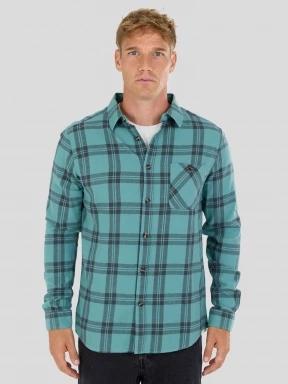 Fundango Harris Shirt herren langarmhemd grün 1