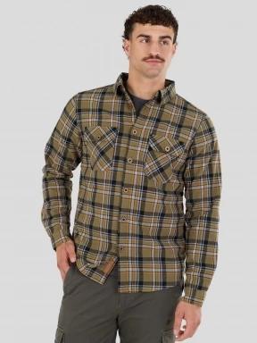 Fundango Roddy Lined Shirt herren hemdjacke oliv 1