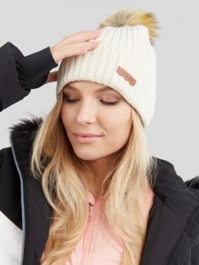 Fundango Merna Beanie damen bommelmütze weiß 3