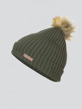 Fundango Merna Beanie damen bommelmütze oliv 1