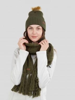 Fundango Merna Beanie damen bommelmütze oliv 3