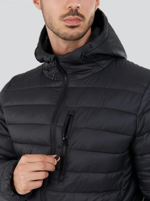 Fundango Matt Hooded Jacket herren gesteppt übergangsjacke Schwarz 6
