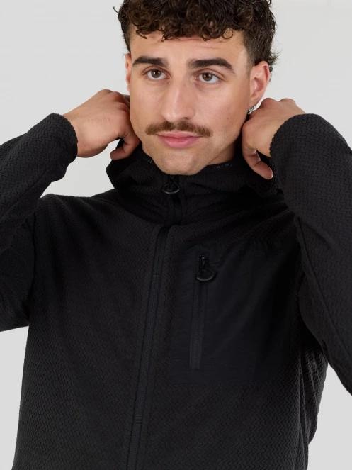 Fundango Nagano Full Zip Hoodie herren hybrid-midlayer Schwarz 8
