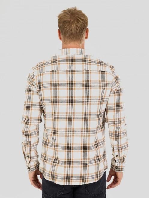 Fundango Harris Shirt herren langarmhemd sand 3