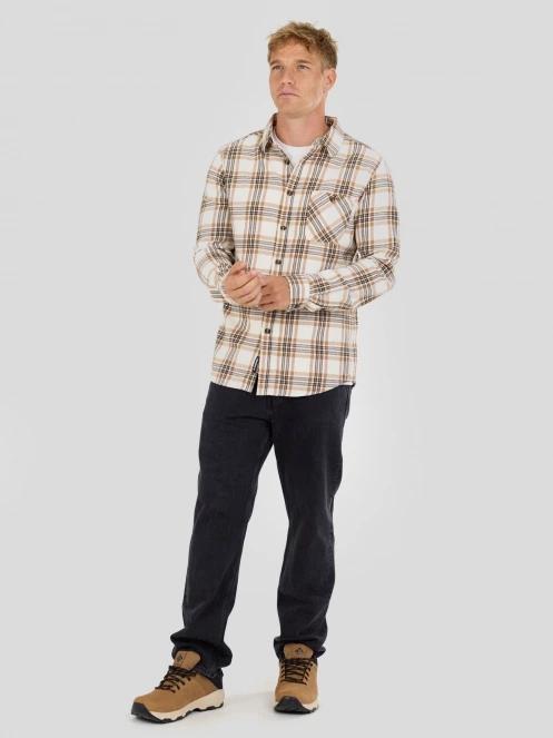 Fundango Harris Shirt herren langarmhemd sand 4