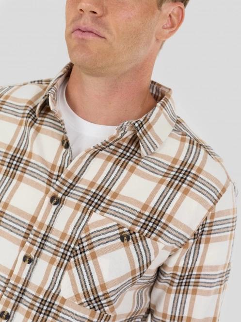 Fundango Harris Shirt herren langarmhemd sand 5