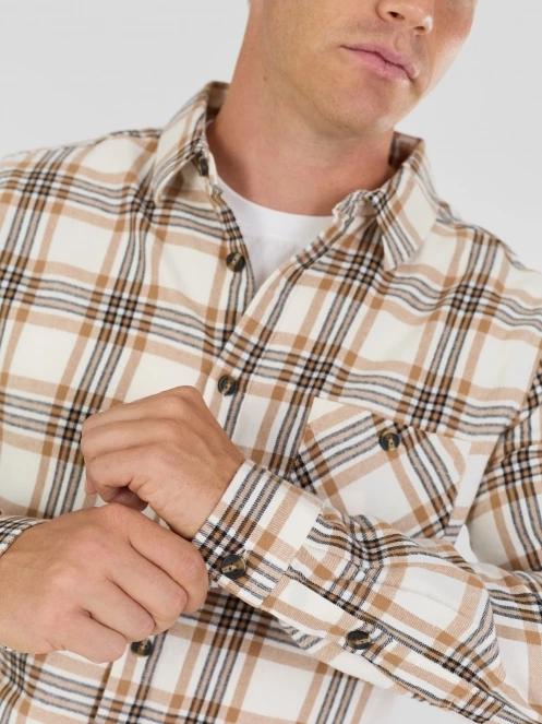 Fundango Harris Shirt herren langarmhemd sand 7