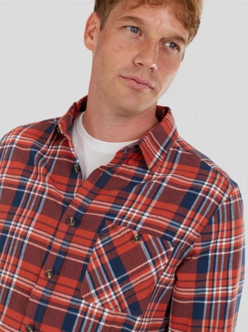 Fundango Harris Shirt herren langarmhemd rot 5