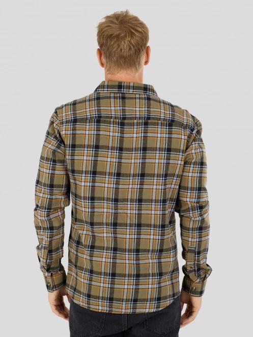 Fundango Harris Shirt herren langarmhemd oliv 3