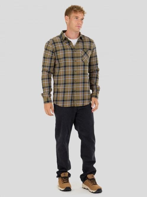 Fundango Harris Shirt herren langarmhemd oliv 4