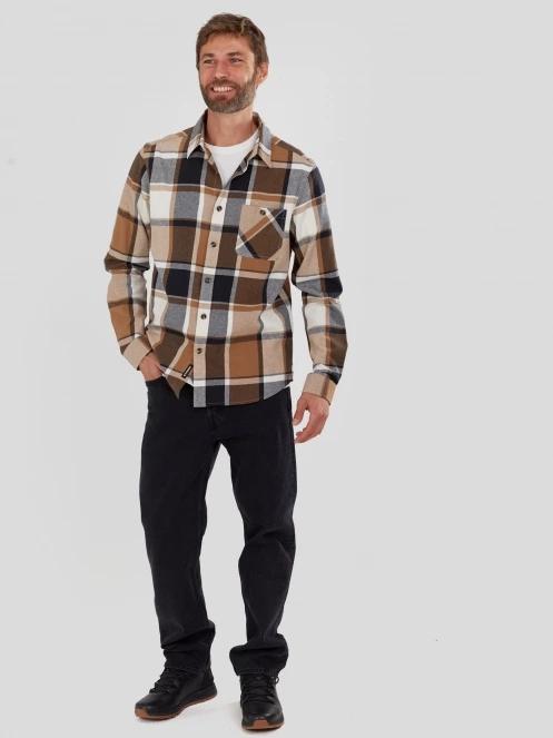 Fundango Harris Shirt herren langarmhemd braun 4