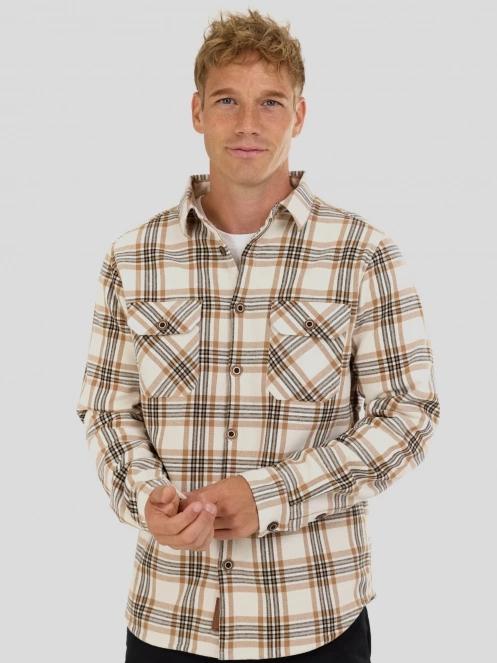 Fundango Roddy Lined Shirt herren hemdjacke sand 2