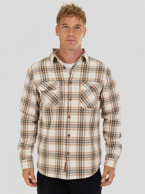 Fundango Roddy Lined Shirt herren hemdjacke sand 5