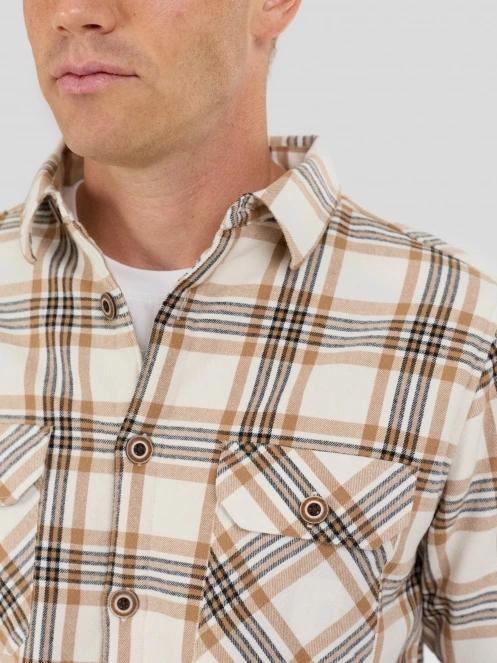 Fundango Roddy Lined Shirt herren hemdjacke sand 7