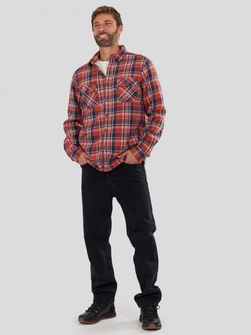 Fundango Roddy Lined Shirt herren hemdjacke rot 4