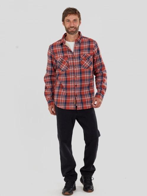 Fundango Roddy Lined Shirt herren hemdjacke rot 5