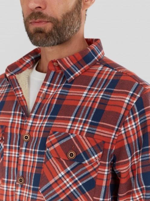 Fundango Roddy Lined Shirt herren hemdjacke rot 6