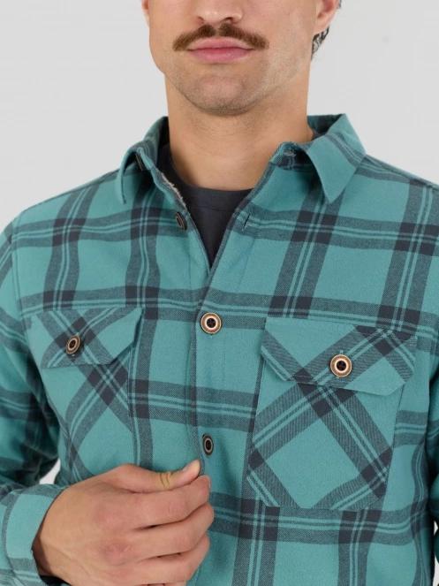 Fundango Roddy Lined Shirt herren hemdjacke grün 7