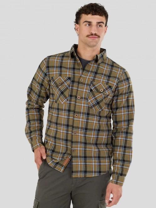 Fundango Roddy Lined Shirt herren hemdjacke oliv 2