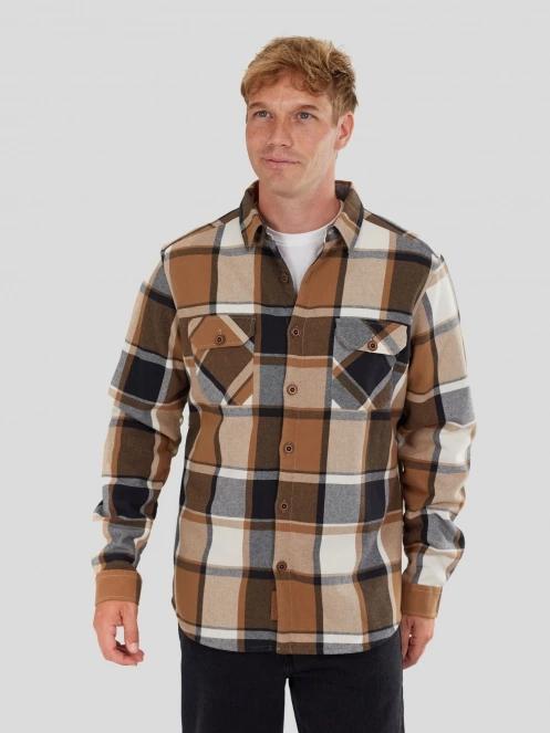 Fundango Roddy Lined Shirt herren hemdjacke braun 2