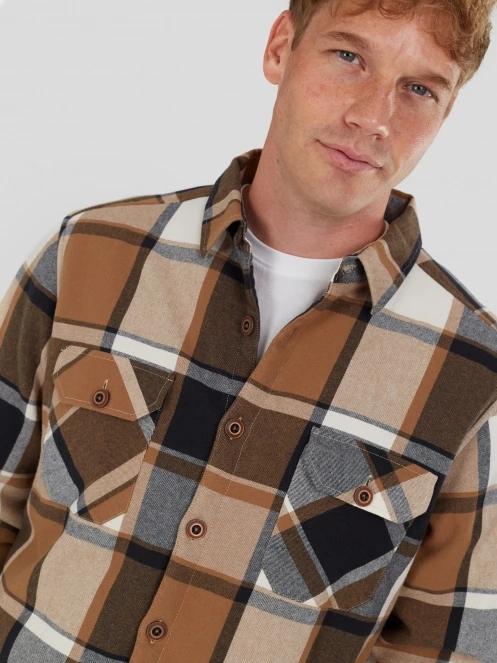 Fundango Roddy Lined Shirt herren hemdjacke braun 6