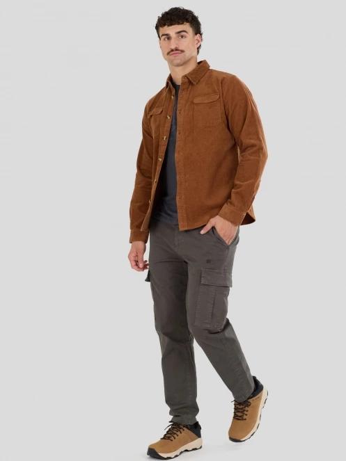 Fundango Oregon Corduroy Shirt herren langarmhemd braun 5