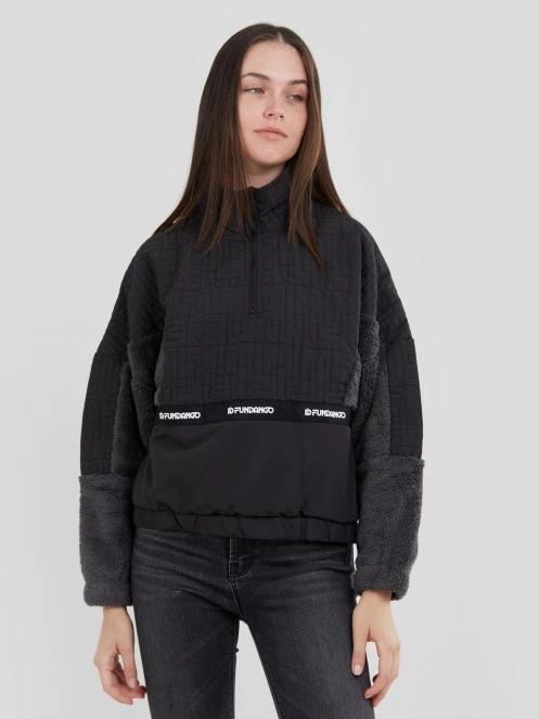 Fundango Calypso Hybrid Pullover damen fleecepullover Schwarz 2