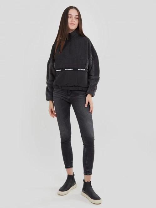 Fundango Calypso Hybrid Pullover damen fleecepullover Schwarz 4