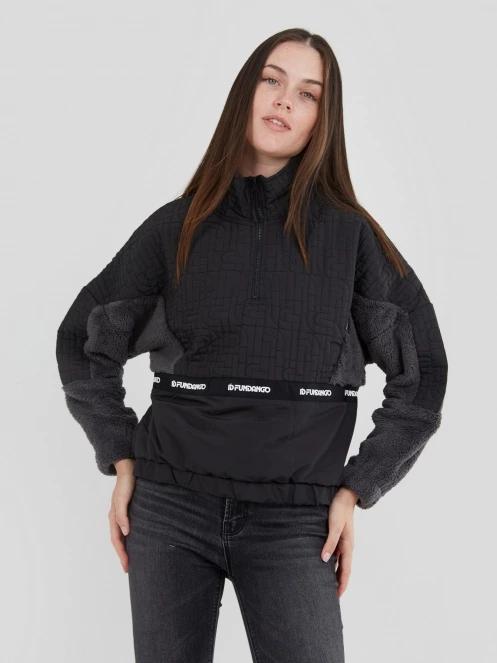 Fundango Calypso Hybrid Pullover damen fleecepullover Schwarz 5