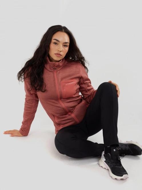 Fundango Antilles Melange Jacket damen fleecepullover rosa 4