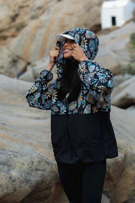 Fundango Cecil Windbreaker Jacket damen windjacke Schwarz 9