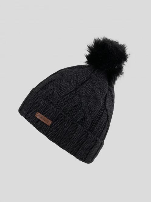 Fundango Renna Beanie damen bommelmütze Schwarz 2