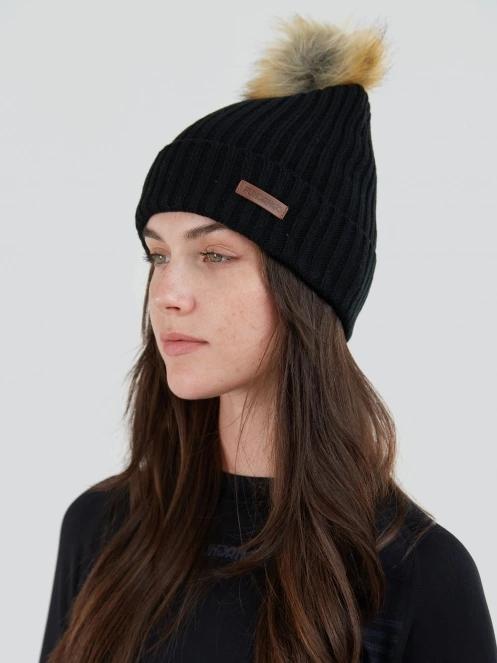 Fundango Merna Beanie damen bommelmütze Schwarz 3