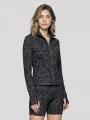 Fundango Flop Zip Up Top damen langarm sport t-shirt Schwarz 1