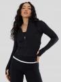 Fundango Flop Zip Up Top damen langarm sport t-shirt Schwarz 1